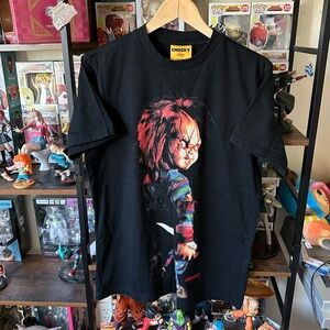 CHUCKY X SHOE PALACE T Shirt Men’s Size Small Black “Chucky Slasher